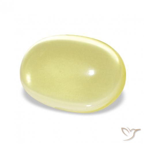 Quarzo Giallo chiaro naturale da 3.29 ct, Ovale, Trasparente