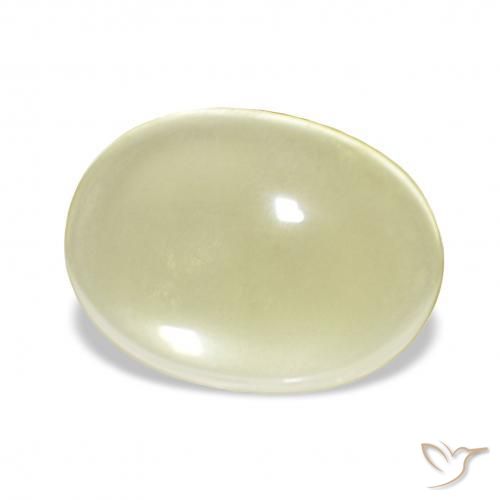 Quarzo Giallo crema pallido naturale da 6.12 ct, Ovale, Trasparente