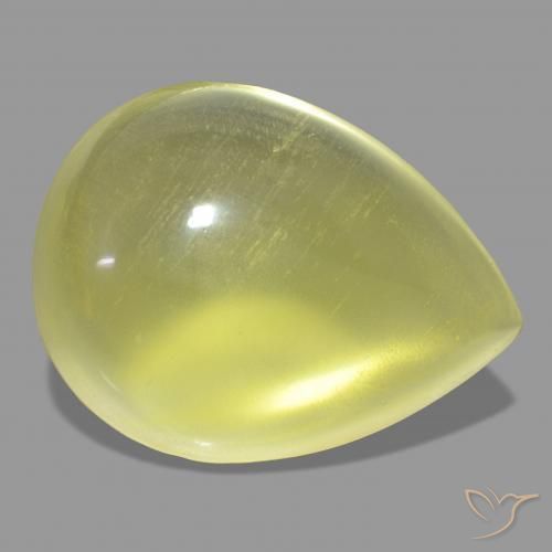 Quarzo Giallo chiaro naturale da 31.50 ct, Forma a pera, Trasparente