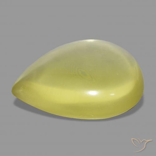 Quarzo Giallo chiaro naturale da 31.50 ct, Forma a pera, Trasparente