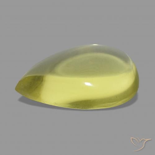 Quarzo Giallo chiaro naturale da 5.60 ct, Forma a pera, Trasparente
