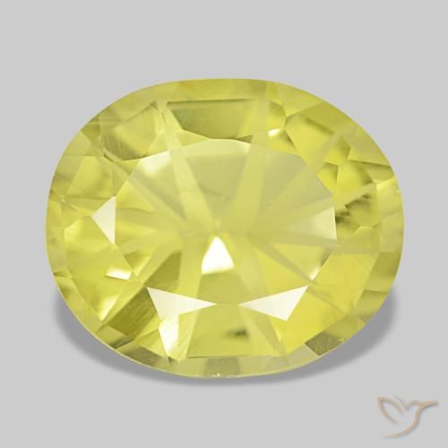 Quarzo naturale giallo da 7,27 ct, taglio ovale, VVS-VS