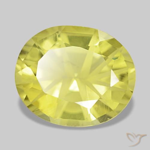 Quarzo naturale giallo da 7,27 ct, taglio ovale, VVS-VS