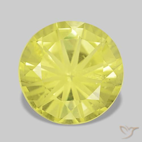 Quarzo naturale giallo da 3,09 ct, taglio rotondo, VS