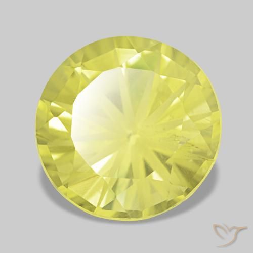 Quarzo naturale giallo da 3,09 ct, taglio rotondo, VS