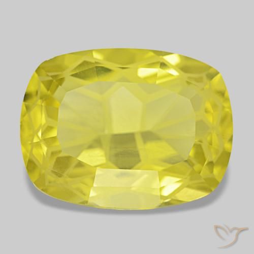 11.85ct giallo quarzo, cuscino, VS