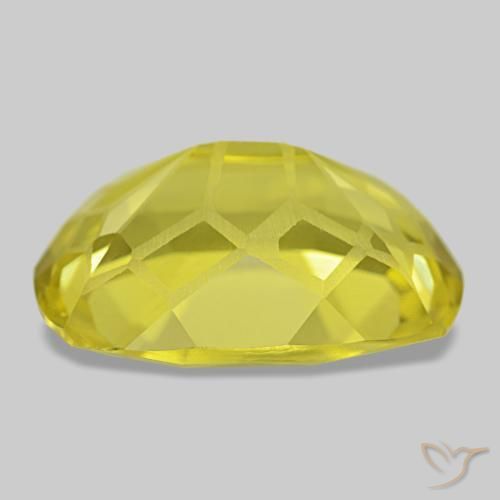 Quarzo naturale giallo da 11,85 ct, taglio a cuscino, VS