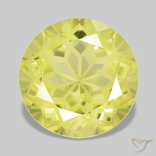 Quarzo naturale giallo da 3,92 ct, taglio rotondo, VVS