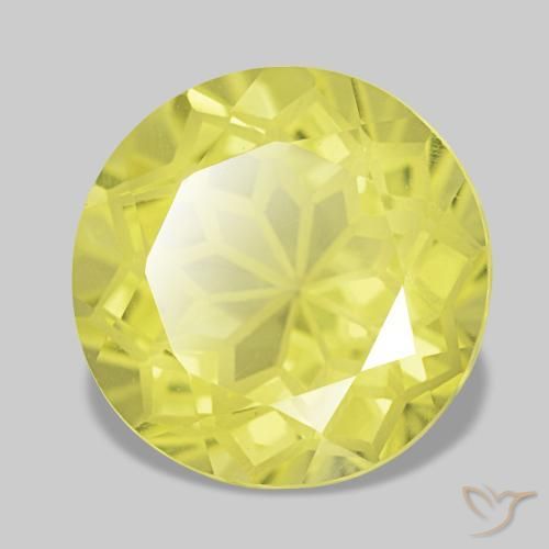 Quarzo naturale giallo da 3,92 ct, taglio rotondo, VVS