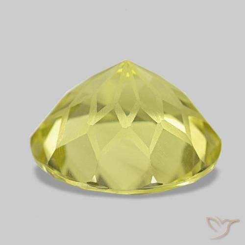Quarzo naturale giallo da 3,92 ct, taglio rotondo, VVS