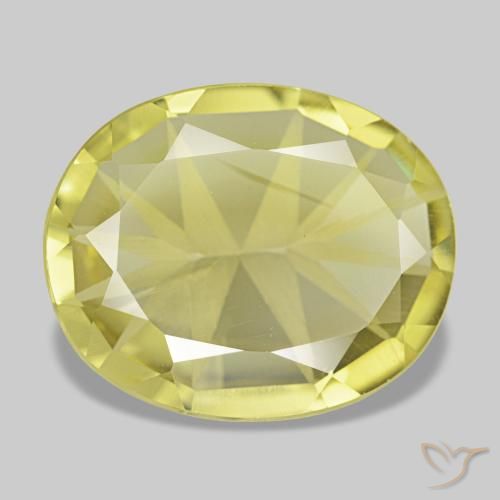 Quarzo naturale giallo da 4,34 ct, taglio ovale, VVS