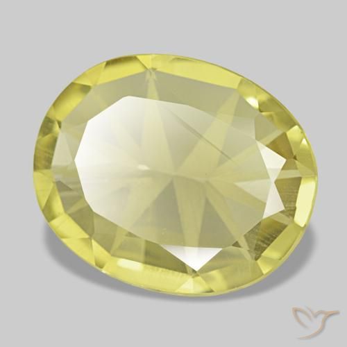Quarzo naturale giallo da 4,34 ct, taglio ovale, VVS