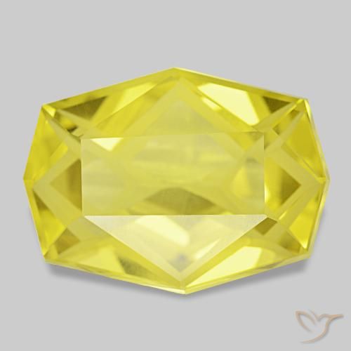 Quarzo naturale giallo da 12,75 ct, forma fantasia, VVS