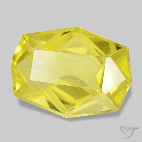 Quarzo naturale giallo da 12,75 ct, forma fantasia, VVS
