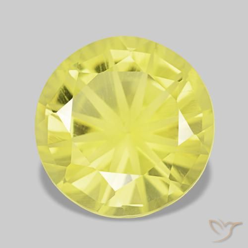 Quarzo naturale giallo da 3,52 ct, taglio rotondo, VVS