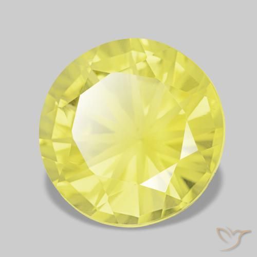 Quarzo naturale giallo da 3,52 ct, taglio rotondo, VVS