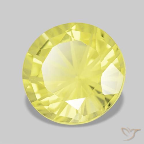 Quarzo naturale giallo da 2,79 ct, taglio rotondo, VVS