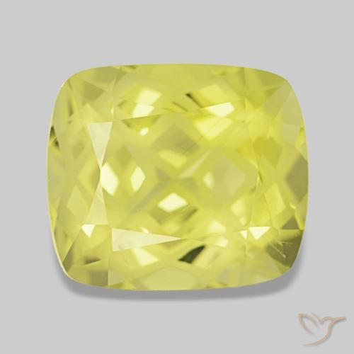 Quarzo naturale giallo da 4,81 ct, taglio a cuscino, VVS