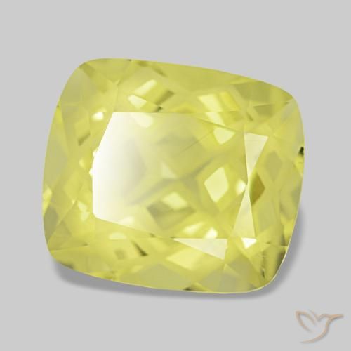 Quarzo naturale giallo da 4,81 ct, taglio a cuscino, VVS