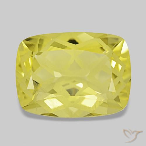 5.60ct giallo quarzo, cuscino, VVS