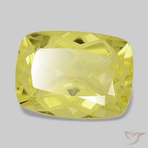 Quarzo naturale giallo da 5,60 ct, taglio a cuscino, VVS