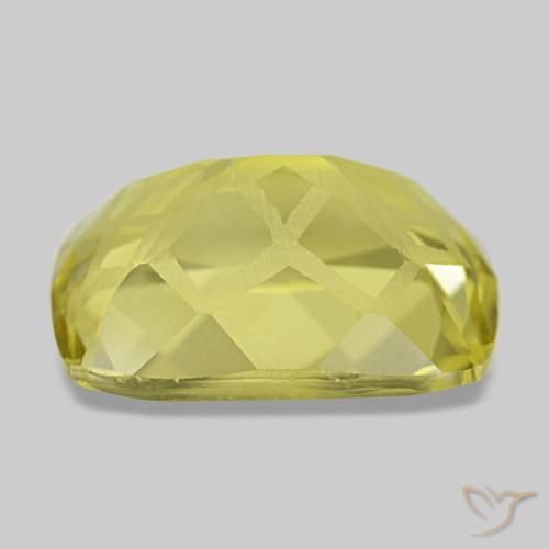 Quarzo naturale giallo da 5,60 ct, taglio a cuscino, VVS