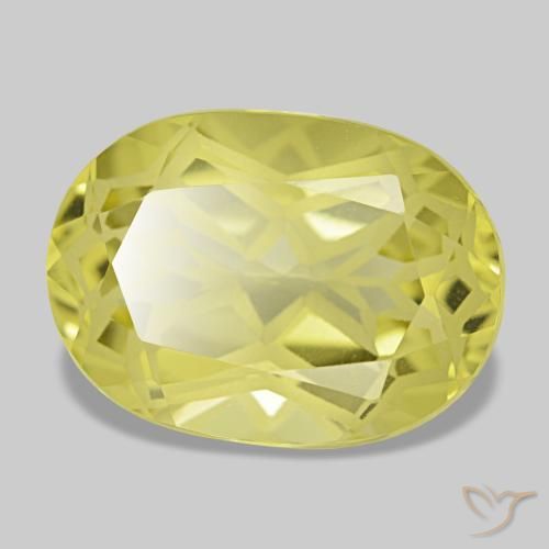 Quarzo naturale giallo da 5,32 ct, taglio a cuscino, VVS