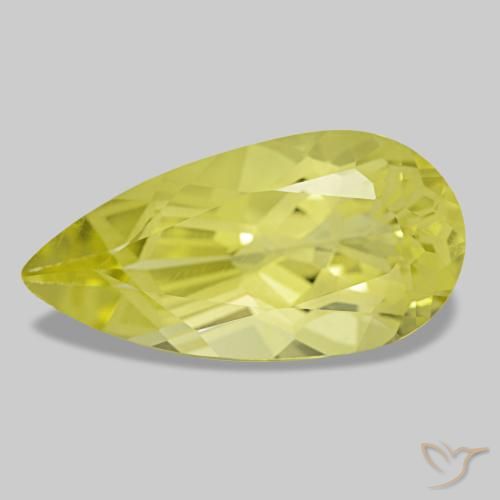 Quarzo naturale giallo da 4,70 ct, taglio a pera, VVS