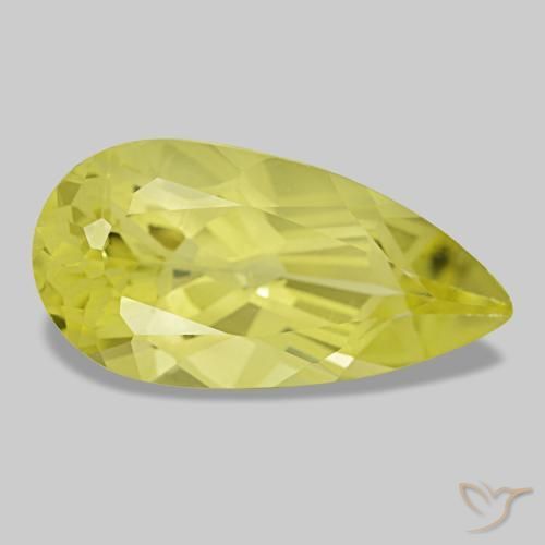 Quarzo naturale giallo da 4,70 ct, taglio a pera, VVS