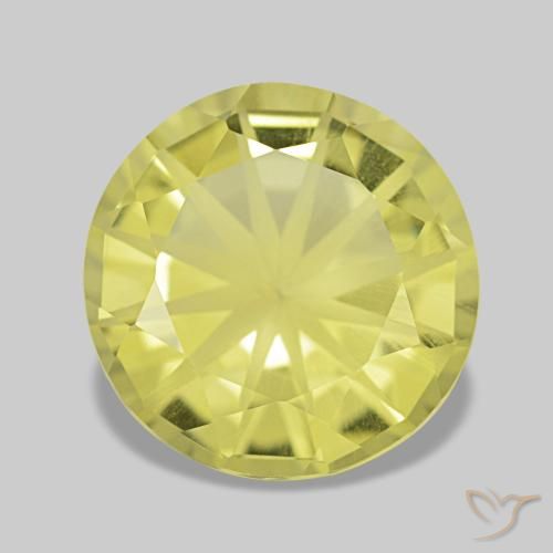 Quarzo naturale giallo da 2,51 ct, taglio rotondo, VVS