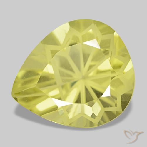 Quarzo naturale giallo da 5,44 ct, taglio a pera, VS