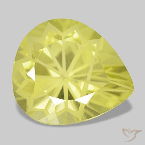 Quarzo naturale giallo da 5,44 ct, taglio a pera, VS