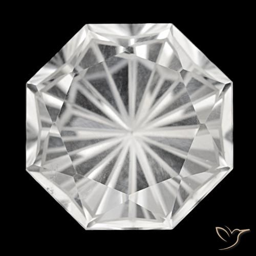 Quarzo naturale bianco da 48,56 ct, taglio smeraldo, VS