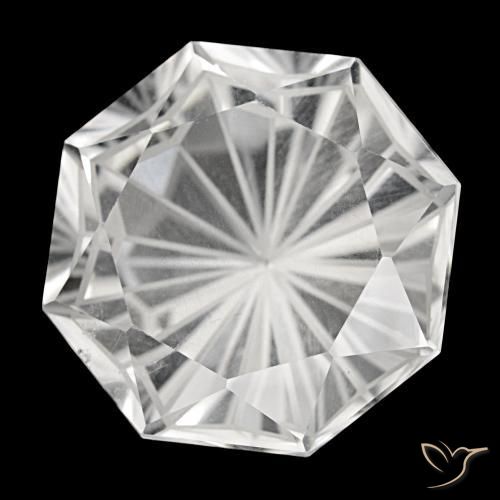 Quarzo naturale bianco da 48,56 ct, taglio smeraldo, VS
