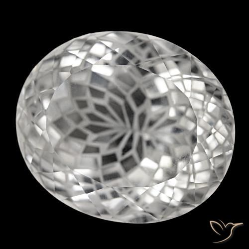 Quarzo naturale bianco da 57,71 ct, taglio ovale, VVS