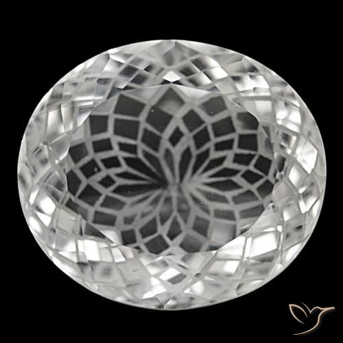 Quarzo naturale bianco da 52,40 ct, taglio ovale, VVS-VS
