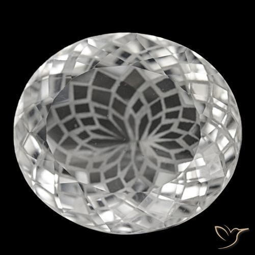 Quarzo naturale bianco da 52,40 ct, taglio ovale, VVS-VS