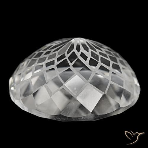 Quarzo naturale bianco da 52,40 ct, taglio ovale, VVS-VS