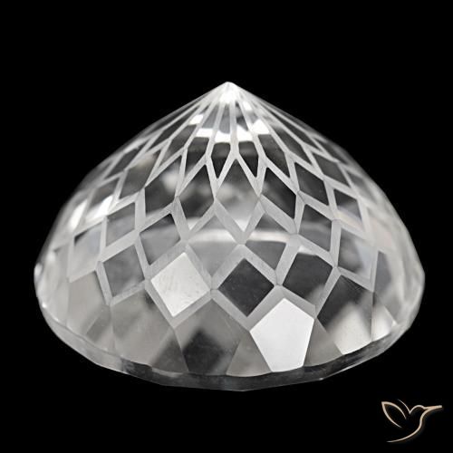 Quarzo naturale bianco da 38,74 ct, taglio rotondo, VVS