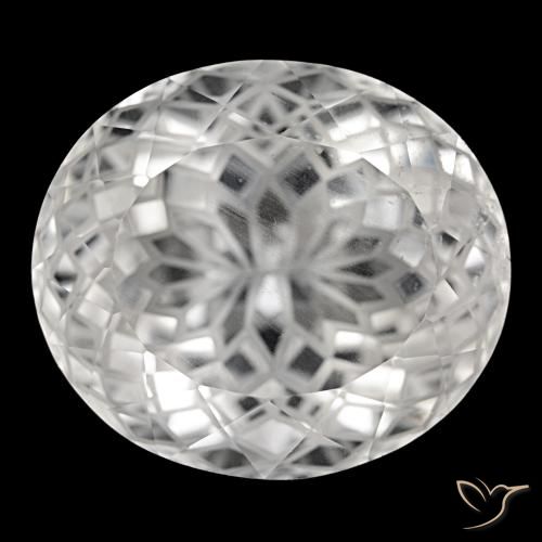 Quarzo naturale bianco da 76,48 ct, taglio ovale, VS