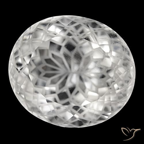 Quarzo naturale bianco da 76,48 ct, taglio ovale, VS