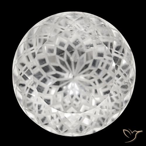 Quarzo naturale bianco da 77,33 ct, taglio rotondo, VS