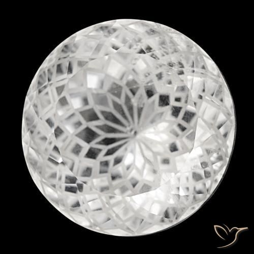 Quarzo naturale bianco da 77,33 ct, taglio rotondo, VS