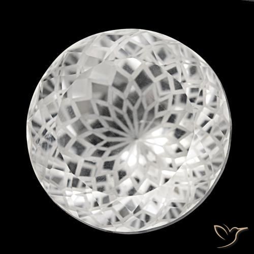 Quarzo naturale bianco da 51,15 ct, taglio rotondo, VVS-VS