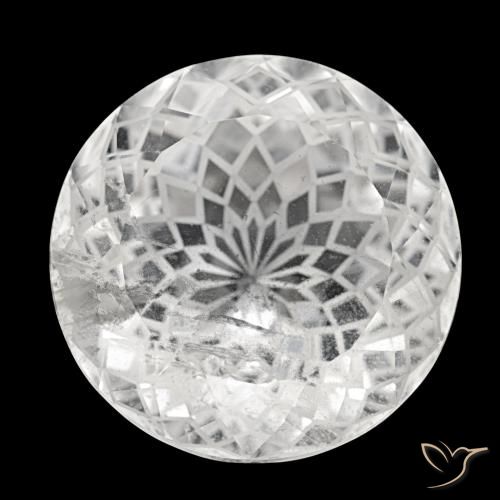 Quarzo naturale bianco da 39,82 ct, taglio rotondo, VS-SI