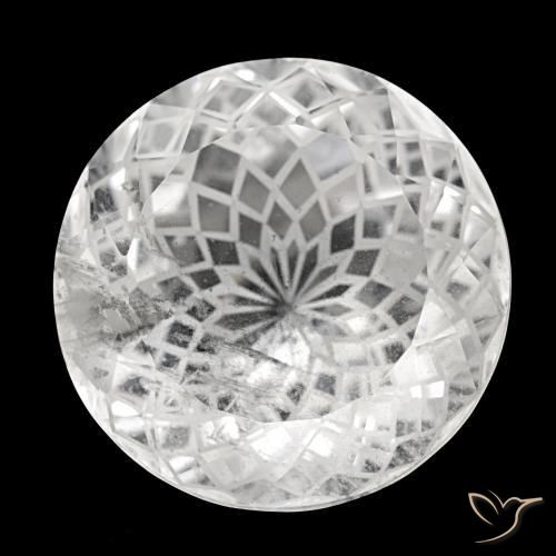 Quarzo naturale bianco da 39,82 ct, taglio rotondo, VS-SI