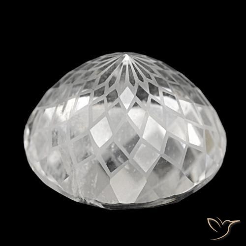 Quarzo naturale bianco da 39,82 ct, taglio rotondo, VS-SI