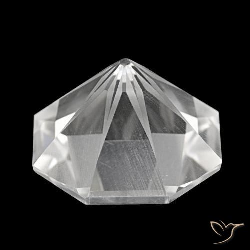 Quarzo naturale bianco da 23,18 ct, taglio smeraldo, VVS-VS