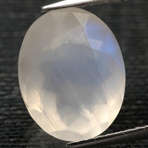 Pietra di luna arcobaleno Bianco naturale da 4.87 ct, Trasparente, Trasparente/Traslucido
