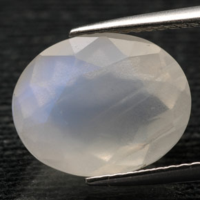 Pietra di luna arcobaleno Bianco naturale da 4.87 ct, Trasparente, Trasparente/Traslucido